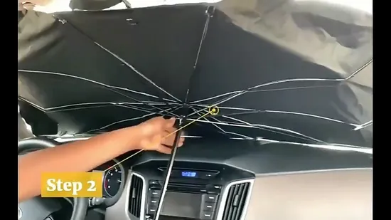 Portable Nylon Cover Car Heat Insulation Sunshade Front Windshield Car Umbrella